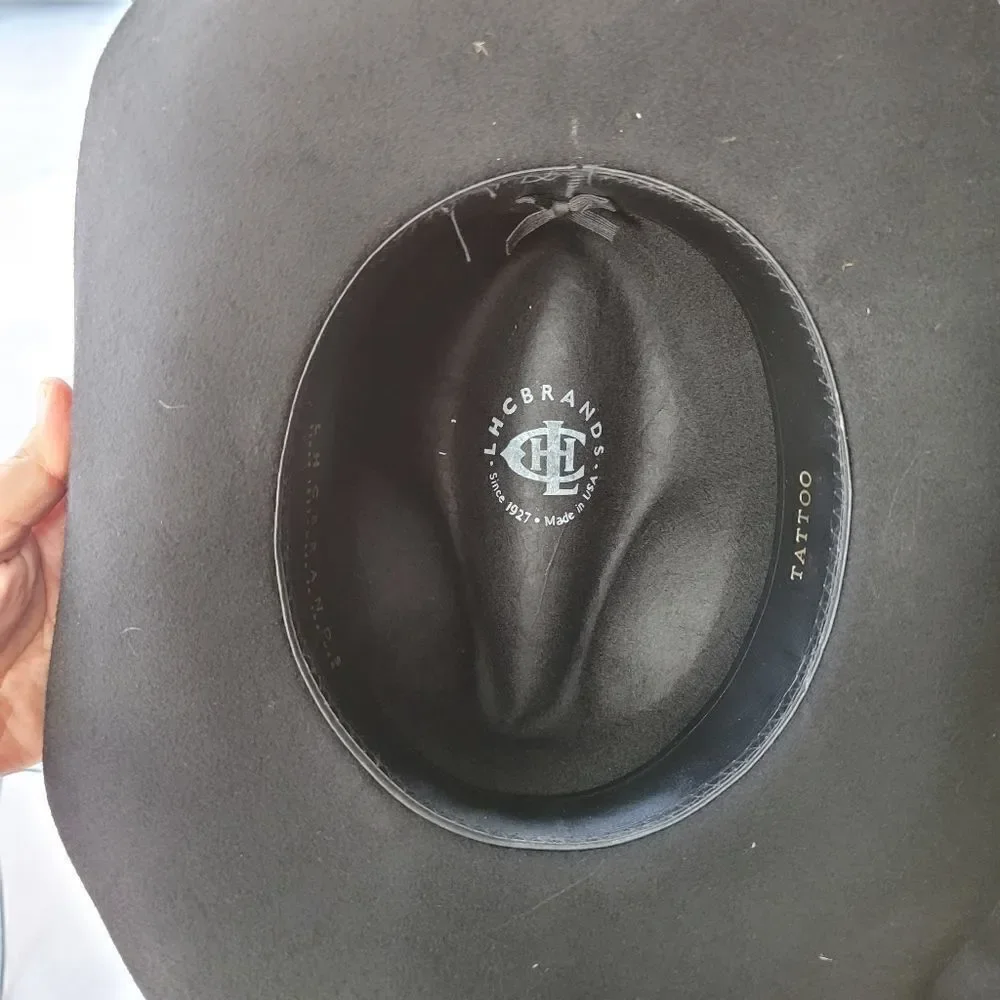 LHC brands vintage black felt rancher style western hat - Picture 2 of 10